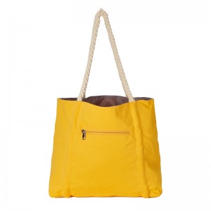 Summer Beach Cotton Tote Bag With Rope Handle